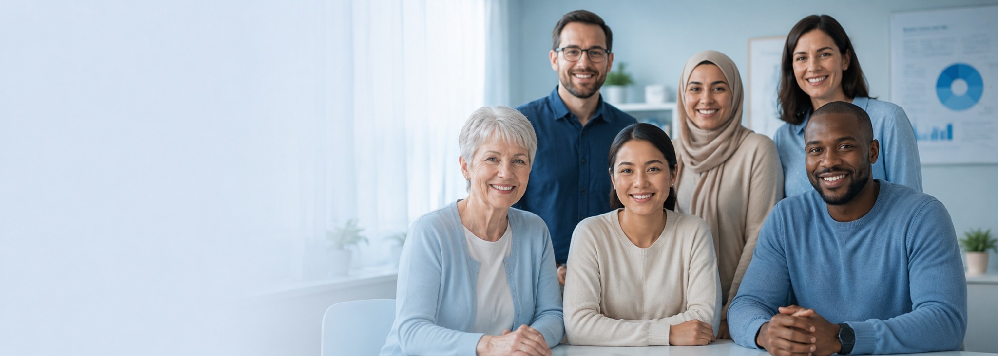 Diverse group of adult participants